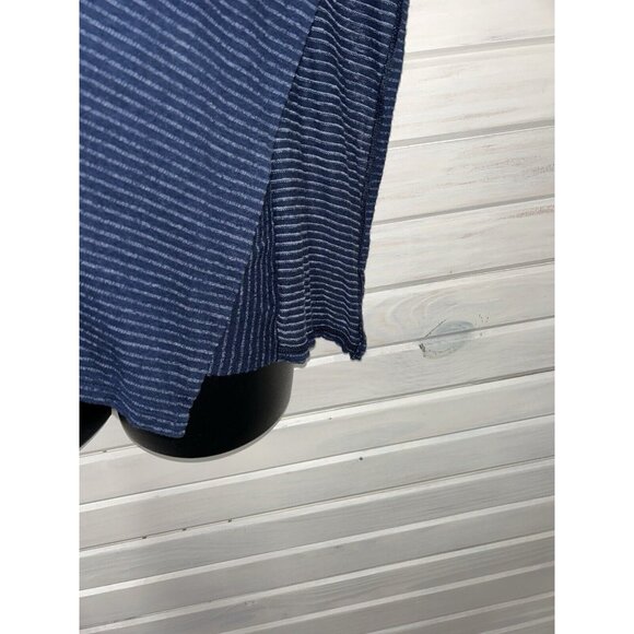 J. JILL Sz PLUS 2X Navy Blue White Stripe Caftan Linen Tee Tunic EUC - Picture 5 of 10